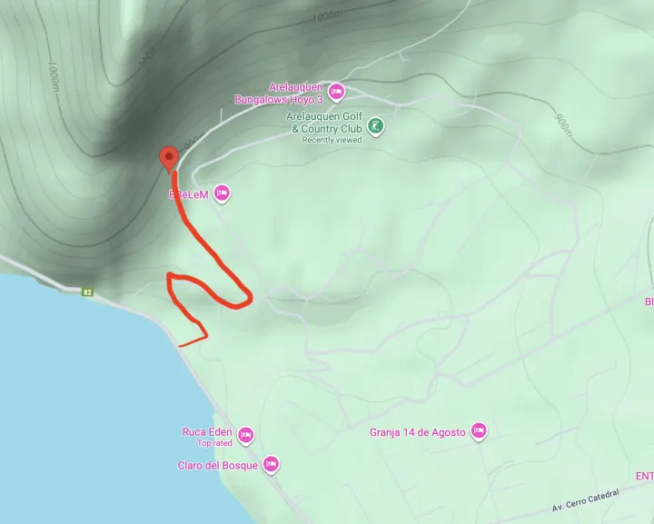 Map showing La Invernada location
