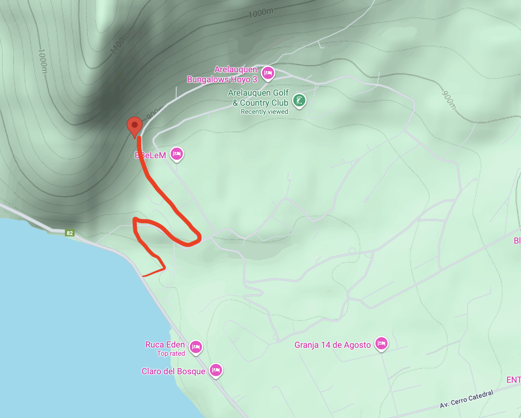 Map showing La Invernada location
